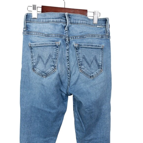 Mother The Insider Flood Jeans Size 25 Playing Rough Wash Blue Denim Made In USA - Picture 3 of 12